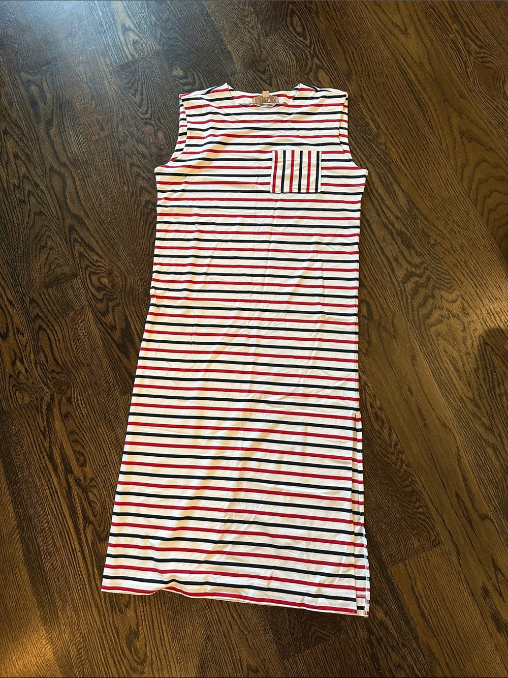 LOFT Red, Navy & White Striped Sleeveless Tank